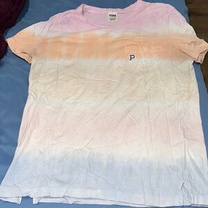 Vs Pink Tie-Dye dip T-Shirt with Pocket